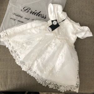 Bridess off white lace 12 month flower girl dress